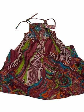 Raj Kids Girls Boho Floral Paisley Cotton Sundress 1-2 Years Tie Straps